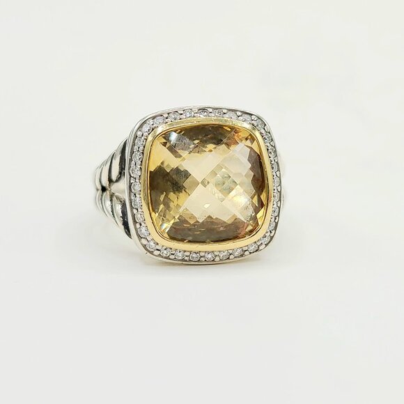 David Yurman Jewelry - David Yurman Albion Champagne Citrine Diamond Ring w/ 18K Gold & Diamonds - Sz 7